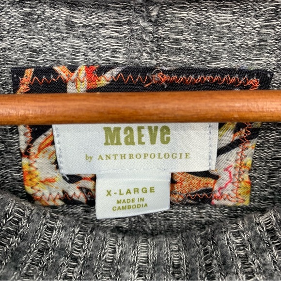 maeve anthropololgie gray ribbed knit cowl neck pullover sweater womens xl - Picture 4 of 7